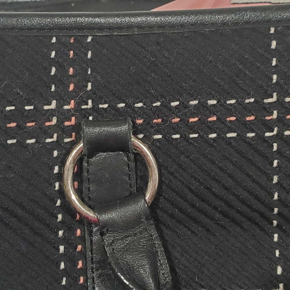 Ann Taylor LOFT Black Baguette Double Handle Bag Shoulder Bag Purse Handbag EUC - Picture 12 of 13